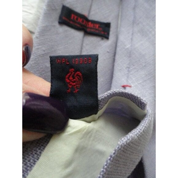 Vintage Men’s ROOSTER Tie Lavender 100% Moygashel All Irish Linen Made In USA - Picture 5 of 5